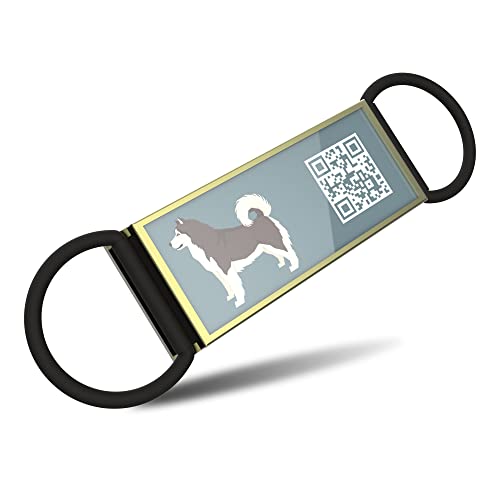 DISONTAG QR Code Dog Tags Personalized Dog Tags, Slide-On Dog ID Tag Custom Dog Pet Tags, Online Pet Page Prevent Lost/Modifiable Alaskan Malamute Alaskan Malamute Gifts