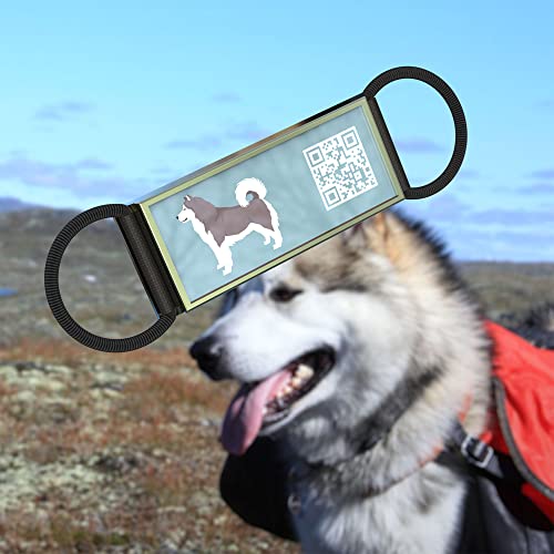 DISONTAG QR Code Dog Tags Personalized Dog Tags, Slide-On Dog ID Tag Custom Dog Pet Tags, Online Pet Page Prevent Lost/Modifiable Alaskan Malamute Alaskan Malamute Gifts