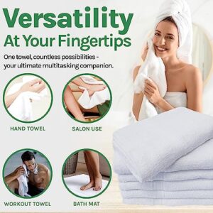 Towels N More - 6 Pack 22x44 Super Absorbent and Easy Care 100% Cotton Towels Ring Spun Loop - Home Essentials White and Soft Bathroom Towels Set - Ideal for Home, Gym, Hotels, Salon, Hair Dry