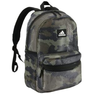 adidas unisex hermosa ii mesh backpack, core camo legacy green, one size