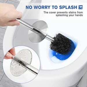 Toilet Brush and Holder, Toilet Brush 304 Stainless Steel, Toilet Bowl Brush for Bathroom Toilet-Ergonomic, Elegant,Durable