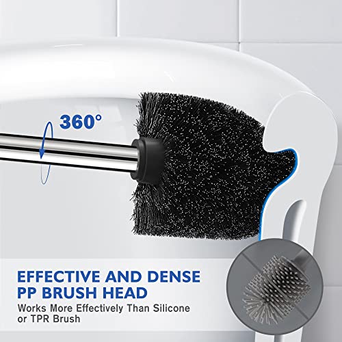 Toilet Brush and Holder, Toilet Brush 304 Stainless Steel, Toilet Bowl Brush for Bathroom Toilet-Ergonomic, Elegant,Durable