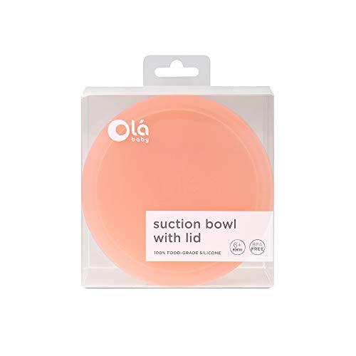 Olababy 100% Silicone Suction Bowl with Lid for Independent Feeding | Baby Food Container and Storage | First Stage Self Feeding Essential for Toddlers and Kids| Baby Led Weaning Snack Feeder