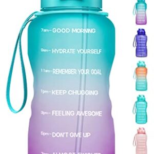 Fidus Large 1 Gallon/128oz Motivational Water Bottle with Time Marker & Straw,Leakproof Tritan BPA Free Water Jug,Ensure You Drink Enough Water Daily for Fitness,Gym and Outdoor Sports