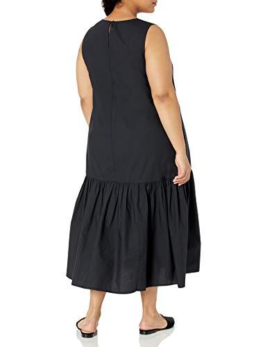 The Drop Women's Ilana Sleeveless Wide Hem Maxi Dress, Black, 3X Plus Size