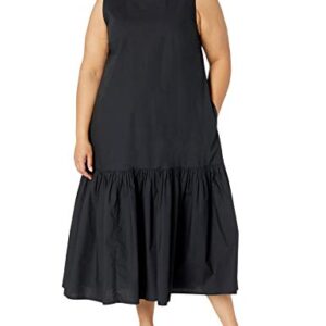 The Drop Women's Ilana Sleeveless Wide Hem Maxi Dress, Black, 3X Plus Size