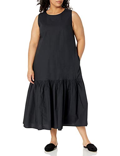 The Drop Women's Ilana Sleeveless Wide Hem Maxi Dress, Black, 3X Plus Size