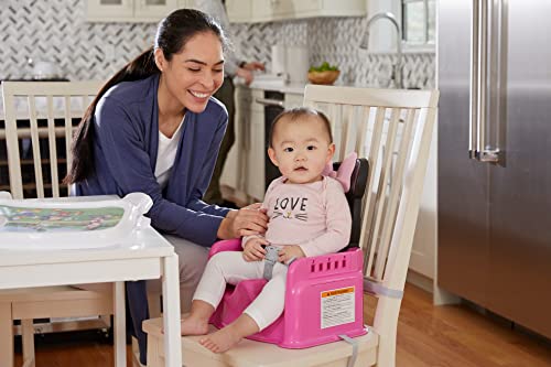 Disney Minnie Mouse Mealtime Baby Toddler Booster Seat with Adjustable Tray — Portable Booster Seat for Dining Table — Travel Essentials for Baby