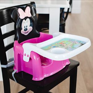 Disney Minnie Mouse Mealtime Baby Toddler Booster Seat with Adjustable Tray — Portable Booster Seat for Dining Table — Travel Essentials for Baby