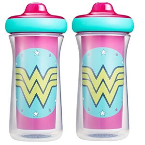wonder woman insulated hard spout sippy cups 9 oz - 2 pack