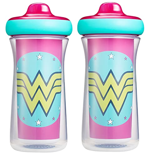 Wonder Woman Insulated Hard Spout Sippy Cups 9 Oz - 2 Pack