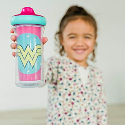 Wonder Woman Insulated Hard Spout Sippy Cups 9 Oz - 2 Pack