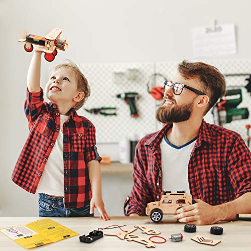 5 in 1 STEM Kits, STEM Projects for Kids Ages 8-12, Wooden Model Car Kits, Gifts for Boys 8-12, 3D Puzzles, Science Educational Crafts Building Kit, Toys for 8 9 10 11 12 13 Year Old Boys and Girls