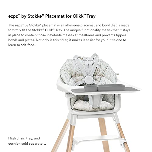 ezpz by Stokke Placemat for Clikk Tray, Soft Mint - Perfectly Fits Stokke Clikk High Chair Tray - Helps Prevent Messy Mealtimes - Durable, Convenient, Dishwasher & Microwave Safe - 100% Silicone