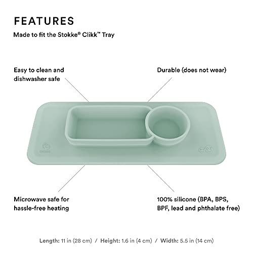 ezpz by Stokke Placemat for Clikk Tray, Soft Mint - Perfectly Fits Stokke Clikk High Chair Tray - Helps Prevent Messy Mealtimes - Durable, Convenient, Dishwasher & Microwave Safe - 100% Silicone