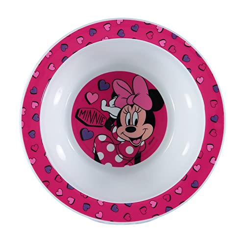 Minnie Mouse Dinner Set Box with Plate, Bowl, and Spill-Free Training Cup For Kids - Cute and Fun Disney Baby BPA Free Plastic Dinnerware Set Featuring Minnie Mouse for Boys and Girls - 3 Pieces Set