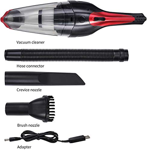 Fityou Handheld Vacuum Cleaner Cordless, Rechargeable (USB Charge), Powerful Suction Cleaner, Portable Hand Vacuum for Pet Hair Home and Car Cleaning, Wet & Dry