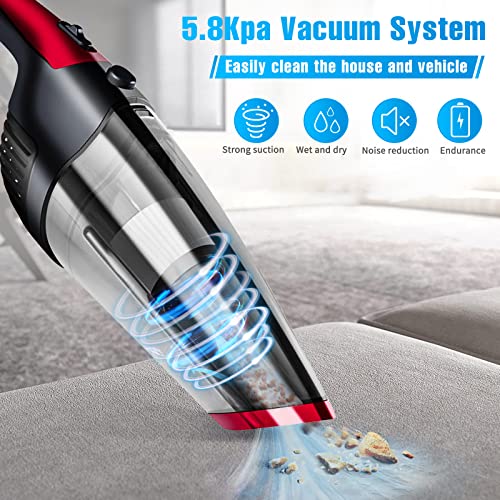 Fityou Handheld Vacuum Cleaner Cordless, Rechargeable (USB Charge), Powerful Suction Cleaner, Portable Hand Vacuum for Pet Hair Home and Car Cleaning, Wet & Dry