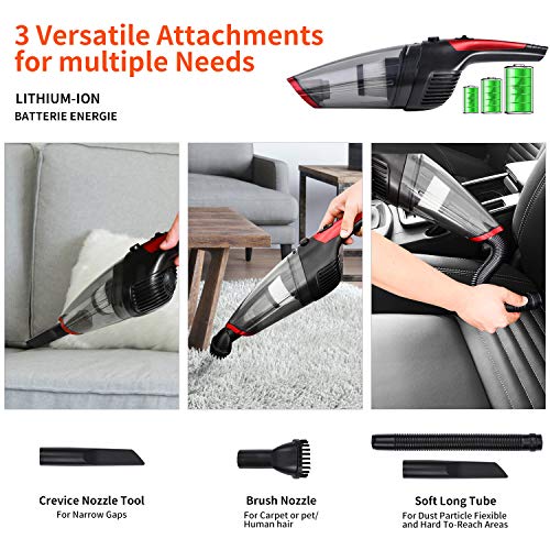 Fityou Handheld Vacuum Cleaner Cordless, Rechargeable (USB Charge), Powerful Suction Cleaner, Portable Hand Vacuum for Pet Hair Home and Car Cleaning, Wet & Dry