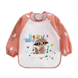 Haimoburg 3pcs Set Baby Toddler Kids Waterproof Long Sleeve Bibs Apron Feeding Smock