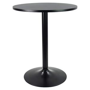 kktoner round bar table 23.6-inch top for cocktail bar pub dining bistro (28.7h, black)