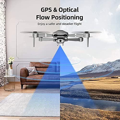 4DF3 GPS Drone with 4K Camera for Adults,5G FPV Live Video RC Quadcopter for Toys Gift,GPS Auto Return Home, Follow Me,Gravity Control,Waypoint Fly, Headless Mode，2 Batteries,