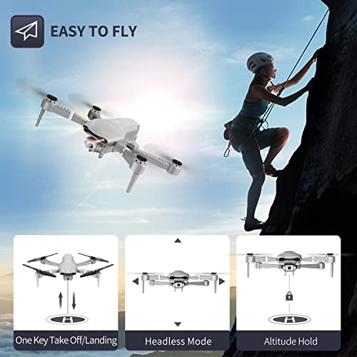 4DF3 GPS Drone with 4K Camera for Adults,5G FPV Live Video RC Quadcopter for Toys Gift,GPS Auto Return Home, Follow Me,Gravity Control,Waypoint Fly, Headless Mode，2 Batteries,