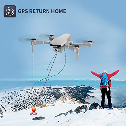 4DF3 GPS Drone with 4K Camera for Adults,5G FPV Live Video RC Quadcopter for Toys Gift,GPS Auto Return Home, Follow Me,Gravity Control,Waypoint Fly, Headless Mode，2 Batteries,