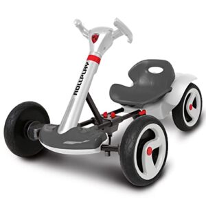rollplay flex kart 6v electric go kart for children aged 2-5 featuring space-saving folding function, easy push start button, and a top speed of 2 mph