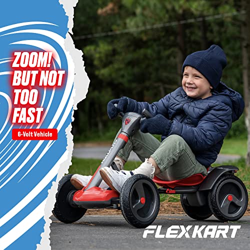 Rollplay Flex Kart 6V Electric Go Kart for Children Aged 2-5 Featuring Space-Saving Folding Function, Easy Push Start Button, and a Top Speed of 2 MPH