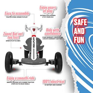 Rollplay Flex Kart 6V Electric Go Kart for Children Aged 2-5 Featuring Space-Saving Folding Function, Easy Push Start Button, and a Top Speed of 2 MPH