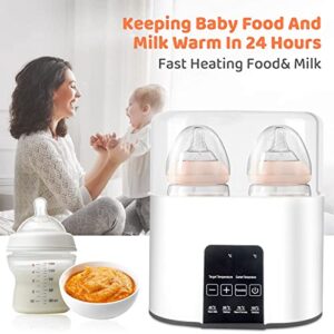 Milk Warmer for Baby, Bottle Warmer for Breastmilk Thawing, Bottle Steril-izer, Food Steamer, Water Warmer for Formula, LCD Display Accurate Temperature Adjustment, 24H Constant Mode