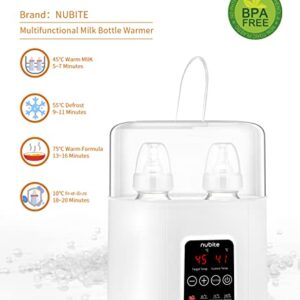 Milk Warmer for Baby, Bottle Warmer for Breastmilk Thawing, Bottle Steril-izer, Food Steamer, Water Warmer for Formula, LCD Display Accurate Temperature Adjustment, 24H Constant Mode