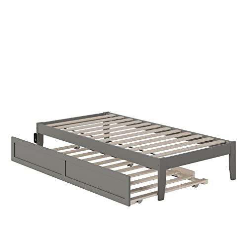 AFI, Colorado Bed with USB Turbo Charger and Twin Trundle, Full, Grey