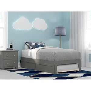 AFI, Colorado Bed with USB Turbo Charger and Twin Trundle, Full, Grey