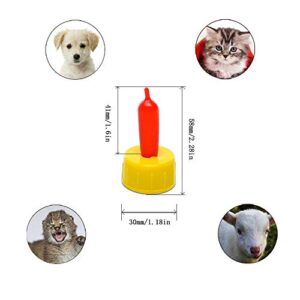 10 PCS Pritchard Nipples Small Animal Milk Drink Nipple Soft Rubber Pacifier for Feeding Sheep Goat Lamb Pup Dog Kids