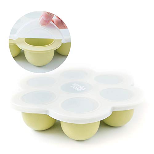 Simka Rose Baby Food Storage Containers - Freezer Safe Tray Silicone Baby Food Freezer Storage Tray Molds Breast Milk Freezer Tray - 2.5 Oz BPA Free with Clip-on Lid for homemade Purees & Breastmilk