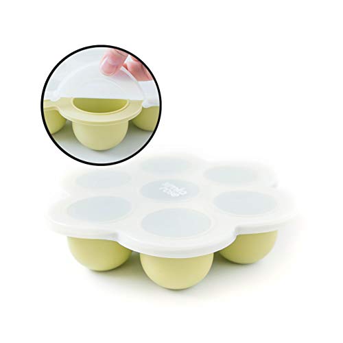 Simka Rose Baby Food Storage Containers - Freezer Safe Tray Silicone Baby Food Freezer Storage Tray Molds Breast Milk Freezer Tray - 2.5 Oz BPA Free with Clip-on Lid for homemade Purees & Breastmilk