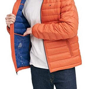 Tommy Hilfiger Men's Real Down Insulated Packable Puffer Jacket, Orange, X-Large