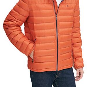 Tommy Hilfiger Men's Real Down Insulated Packable Puffer Jacket, Orange, X-Large