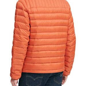 Tommy Hilfiger Men's Real Down Insulated Packable Puffer Jacket, Orange, X-Large