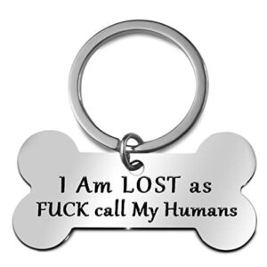 personalized dog tags for dog mom stocking stuffer for pet funny pet dog tag keychain for cats dogs id tag owner personalized i'm lost my new puppy engraved bone shapetag for dogs and cats,
