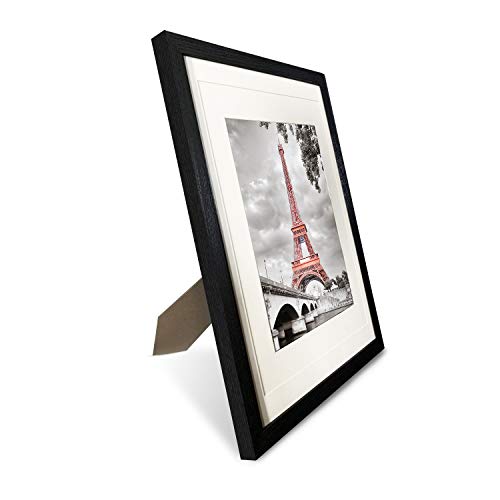 Luxdart 12x16 frames with Mat to Display 11x14 Picture or 8.5x11 photo 12 x 16 Black Solid Wood Picture Frame Wall Art for Living Room Wall Mount and tabletop Decor(2 Mats)