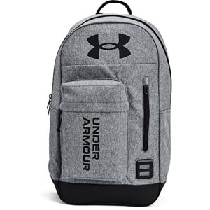 under armour adult halftime backpack , pitch gray medium heather (012)/black , one size fits all