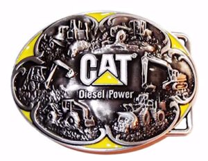 caterpillar cat diesel power metal w/enamel accents belt buckle