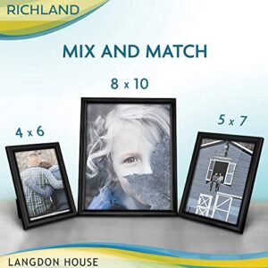 Langdon House 4x6 Picture Frames Set (Black, 6 Pack) Distinguished Edging for Classic Style, Richland Collection