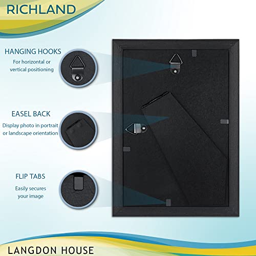 Langdon House 4x6 Picture Frames Set (Black, 6 Pack) Distinguished Edging for Classic Style, Richland Collection