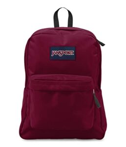 jansport superbreak one backpacks - durable, lightweight bookbag with 1 main compartment, front utility pocket with built-in organizer - premium backpack, russet red