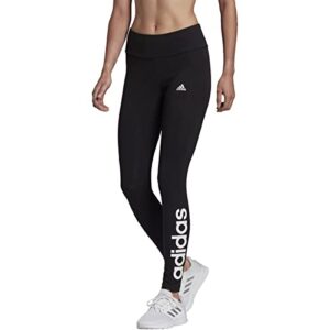 adidas womens linear leggings black/white x-large