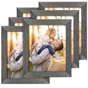 twing 8 x 10 picture frames set of 6, rustic grey farmhouse collage photo frames gallery wall frame set for table top and wall display